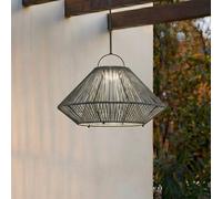 Lindby Austas LED solar hanging lamp, grey, Ø 50 cm, USB, IP54