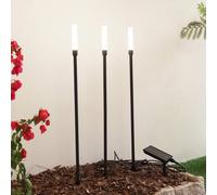 Lindby Balian LED solar light, set of 3, black, aluminium, 3000K