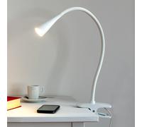Lindby Baris LED clip-on light, white, height 44 cm, 3000K