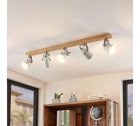 Lindby Ceiling Light Blana dimmable (Scandinavian) in Brown Made of Wood for e.g. Living Room & Dining (5 Light Sources, E14) from Ceiling lamp