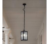 Lindby Bolgar outdoor pendant light, black, metal, glass