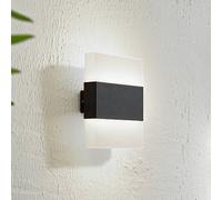 Lindby Branor LED outdoor wall light, aluminium, anthracite, IP54