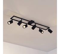 Lindby Bravius ceiling spotlight, black, 6-bulb, iron