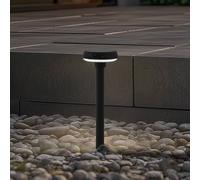 Lindby Brinca Solar-Powered LED ground spike light, black, PC, sensor