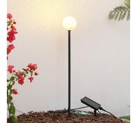 Lindby Brindley LED solar light, black, glass, IP65