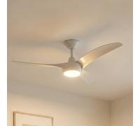 Lindby Briya LED ceiling fan, white, Ø 116 cm, CCT