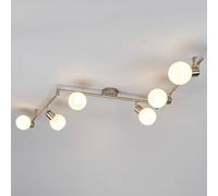 Lindby ceiling lamp Elaina, 180 cm, 6-bulb, nickel, glass, E14