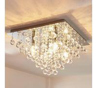 Lindby ceiling light Annica, angular, chrome, metal, 42cm