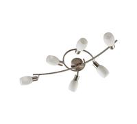 Lindby Ceiling Light Arda dimmable (Modern) in Silver Made of Glass for e.g. Living Room & Dining (6 Light Sources, E14) from floodlight Spotlight