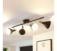 Lindby ceiling light Arina, 68 cm, black, 4-bulb, E14