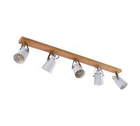 Lindby Ceiling Light Blana dimmable (Scandinavian) in Brown Made of Wood for e.g. Living Room & Dining (5 Light Sources, E14) from Ceiling lamp