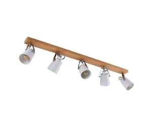 Lindby Ceiling Light Blana dimmable (Scandinavian) in Brown Made of Wood for e.g. Living Room & Dining (5 Light Sources, E14) from Ceiling lamp