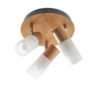 Lindby Ceiling Light Christoph dimmable in Brown Made of Wood for e.g. Living Room & Dining (3 Light Sources, E14) from floodlight Spotlight