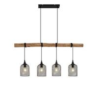 Lindby Ceiling Light Elrond dimmable in Brown Made of Wood for e.g. Living Room & Dining (4 Light Sources, E27) from Pendant Lighting lamp Hanging Ceiling