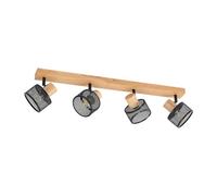 Lindby Ceiling Light Evinora dimmable (Modern) in Brown Made of Wood for e.g. Living Room & Dining (4 Light Sources, E14) from floodlight Spotlight