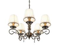 Lindby Ceiling Light Finnick dimmable in Bronze Made of Textile for e.g. Living Room & Dining (5 Light Sources, E14) from Chandeliers Lighting Lamp Pendant Hanging lamp Ceiling