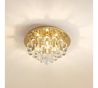 Lindby ceiling light Gillion, 4-bulb, gold, crystal, Ø 35cm