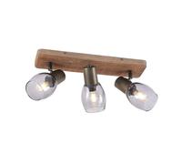 Lindby Ceiling Light Ineska dimmable (Scandinavian) in Brown Made of Wood for e.g. Living Room & Dining (3 Light Sources, E14) from floodlight Spotlight