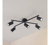 Lindby ceiling light Joffrey, 78 cm, black, 5-bulb, GU10