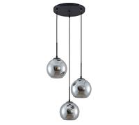 Lindby Ceiling Light Jurian dimmable (Modern) in Silver Made of Glass for e.g. Living Room & Dining (3 Light Sources, E27) from Pendant Lighting lamp Hanging Ceiling