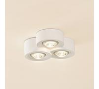 Lindby ceiling light Levia, 3-bulb, 26x24.5cm, white, plaster