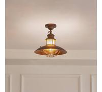 Lindby ceiling light Louisanne, brown, metal, Ø 35cm