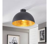 Lindby ceiling light Lya, Ø 40 cm, black-gold, metal