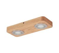 Lindby Ceiling Light Mikari (Modern) in Brown Made of Wood for e.g. Living Room & Dining (2 Light Sources,) from floodlight, Spotlight