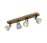 Lindby Ceiling Light Mitis dimmable (Industrial Design) in Brown Made of Wood for e.g. Living Room & Dining (4 Light Sources, GU10) from floodlight Spotlight