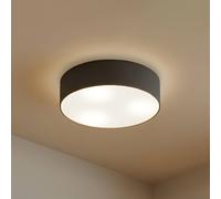 Lindby ceiling light Sebatin, Ø 40 cm, grey, fabric, E27