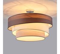 Lindby Ceiling Light Shades, 3 Tier Fabric lamp Shade Bedroom Living Room Modern Kitchen Hallway Grey and White (3 Lights E27) Textile lampshade 56 cm Bulbs not Included
