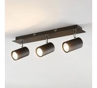 Lindby downlight Joffrey, 48cm, black, 3-bulb, metal