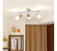 Lindby Christoph wooden spotlight, 3-bulb, long