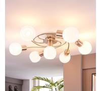 Lindby Ciala ceiling light, 7-bulb, nickel-coloured, glass