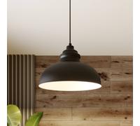 Lindby Cliona pendant light, black, metal, Ø 31 cm, E27