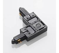 Lindby corner connector Linaro, black, single-circuit track lighting system