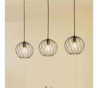 Lindby Danika pendant light, 105 cm long, black, metal