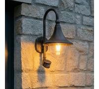 Lindby outdoor wall light Daphne, antique black, sensor, E27
