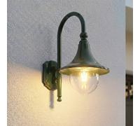 Lindby Daphne outdoor wall light, green, metal, E27, IP44