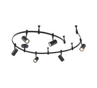 Lindby Delila Electric Track Light Dimmable (Modern) in Black Metal e. a. for Living & Dining Room (6 lamps, GU10) Rail 1 phase projector