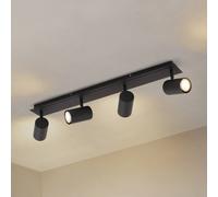 Lindby downlight Joffrey, 70 cm, black, 4-bulb, GU10