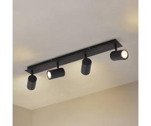 Lindby downlight Joffrey, 70 cm, black, 4-bulb, GU10