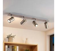 Lindby downlight Joffrey, 80 cm, nickel, 4-bulb, GU10