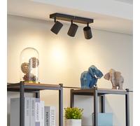 Lindby downlight Jorell, 35 cm, black, 3-bulb, metal