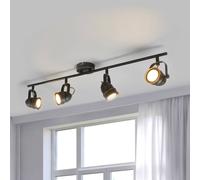 Lindby downlight Leonor, 4-bulb, black, metal, 78 cm