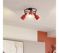 Lindby downlight Ovelia, orange/black, 3-bulb, E27