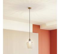 Lindby Drakar pendant light, 1-bulb, amber, Ø 22cm