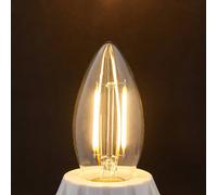 Lindby E14 filament candle LED bulb 2W, clear, 2,700 K