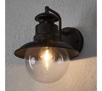 Lindby outdoor wall light Eddie, rust-coloured, metal, IP44, E27