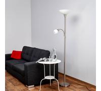 Lindby Elaina floor lamp, reading light, nickel-coloured, 180 cm, E27